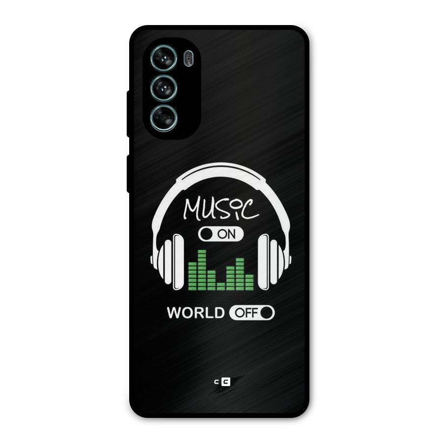 Music On World Off Metal Back Case for Moto G62