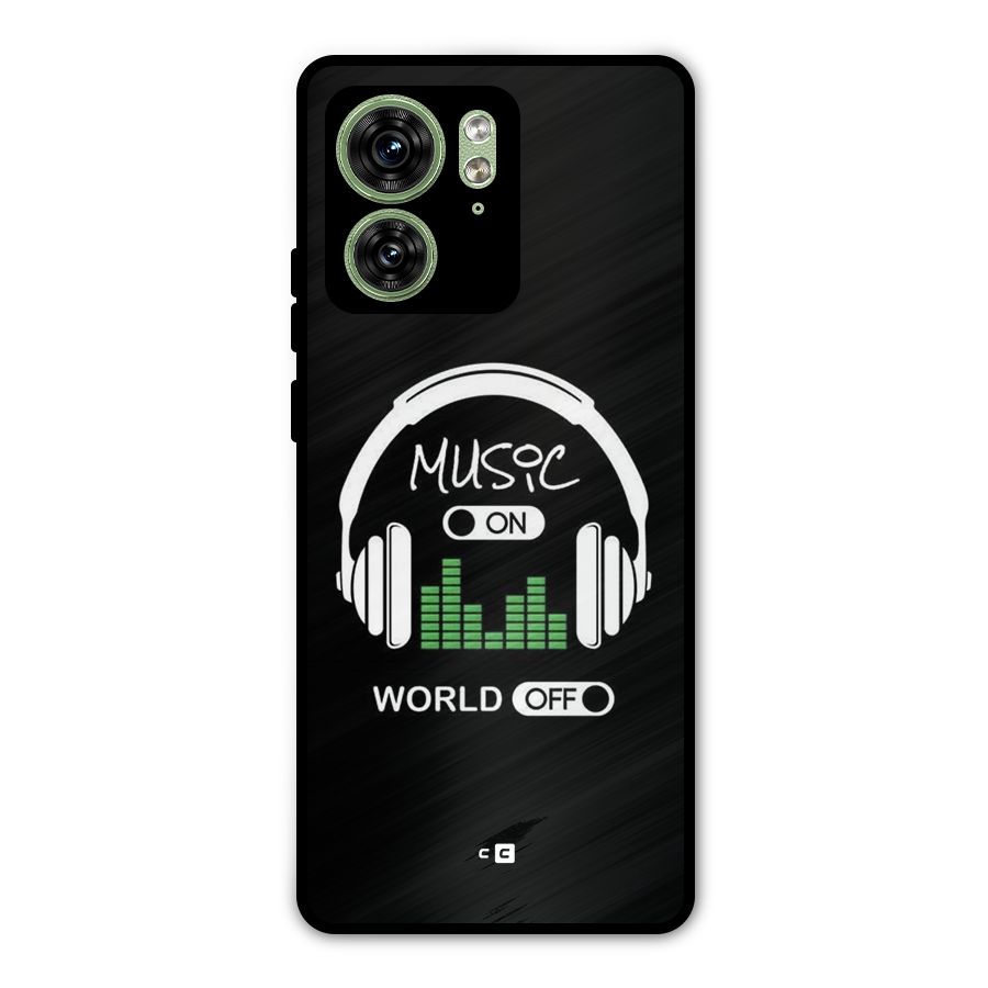 Music On World Off Metal Back Case for Motorola Edge 40 5G