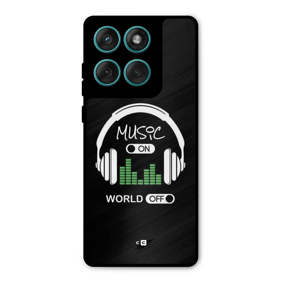 Music On World Off Metal Back Case for Motorola Edge 60 Fusion