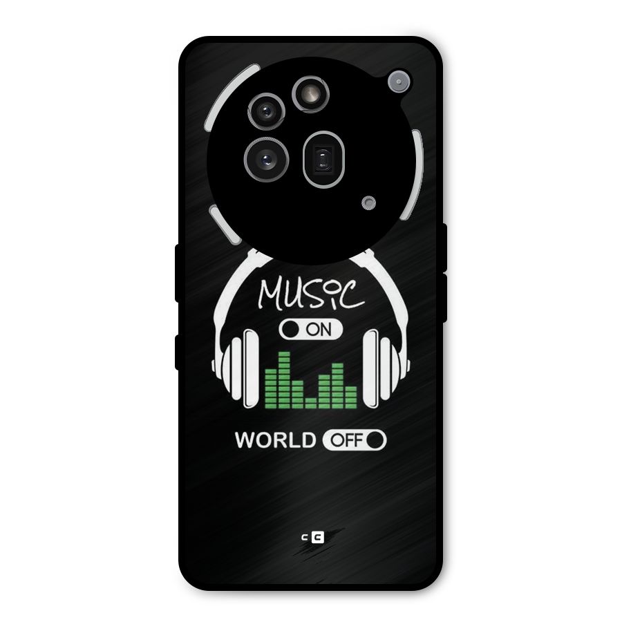 Music On World Off Metal Back Case for Nothing Phone 3a Pro