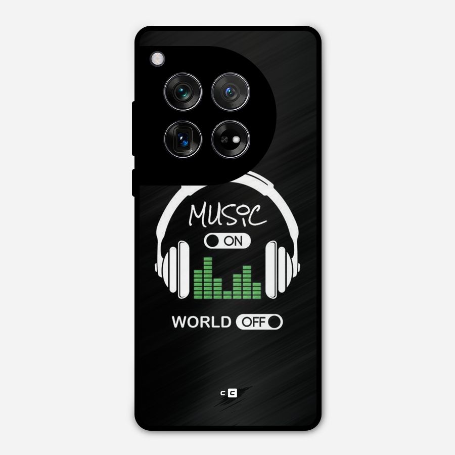 Music On World Off Metal Back Case for OnePlus 12