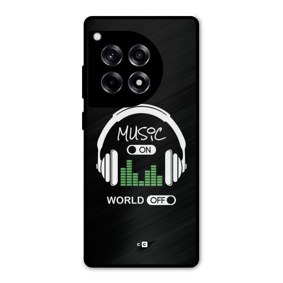 Music On World Off Metal Back Case for OnePlus 12R