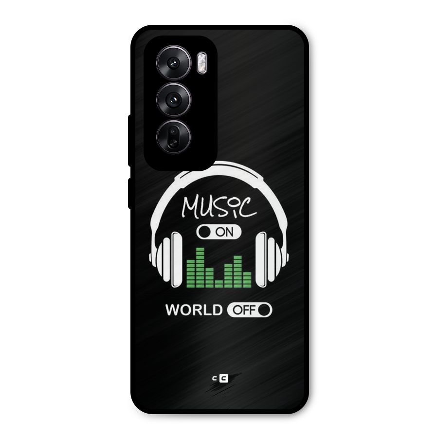 Music On World Off Metal Back Case for Oppo Reno12