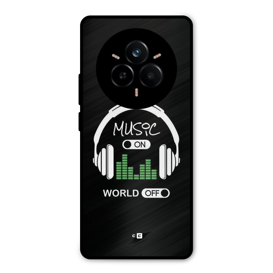 Music On World Off Metal Back Case for Realme 14 Pro