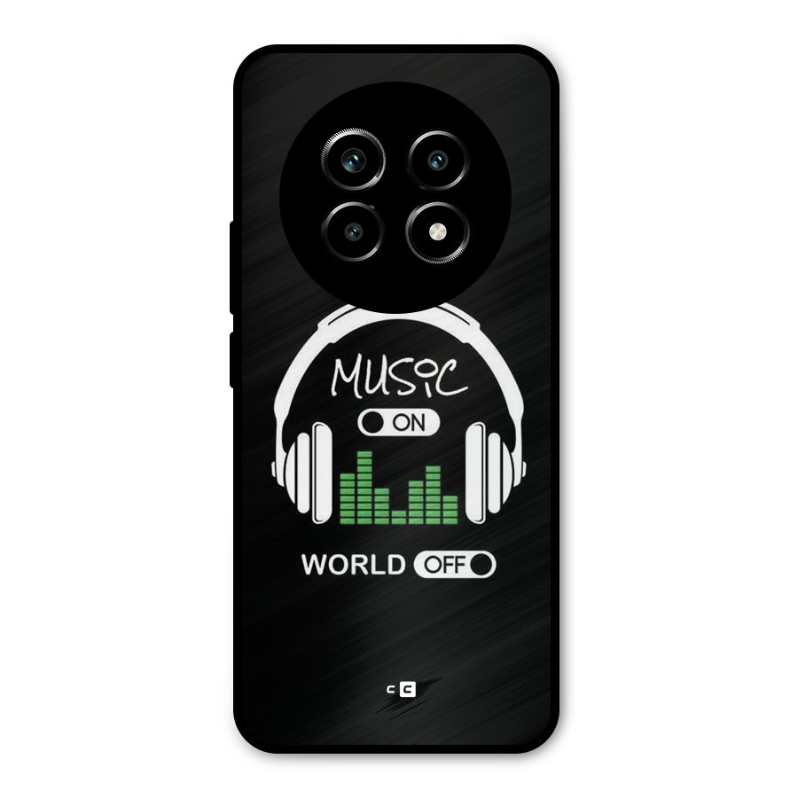 Music On World Off Metal Back Case for Realme 14 Pro Lite