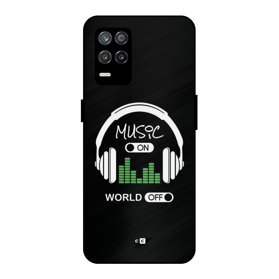 Music On World Off Metal Back Case for Realme 9 5G