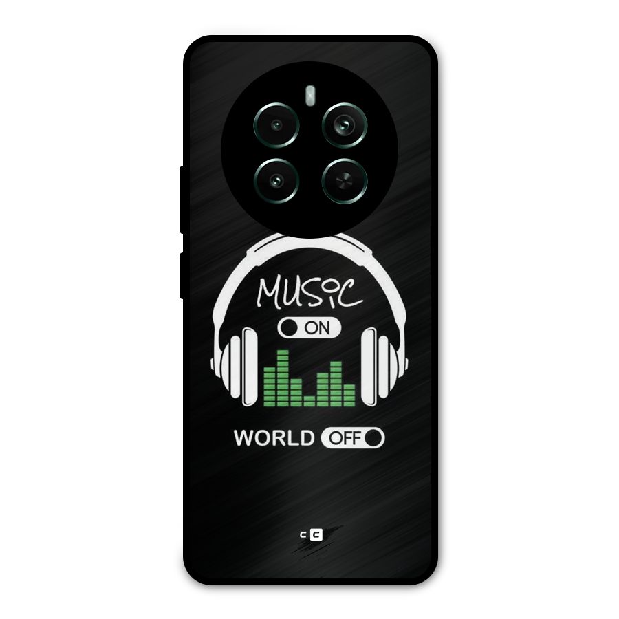Music On World Off Metal Back Case for Realme Narzo 70 Pro