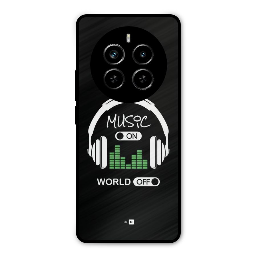 Music On World Off Metal Back Case for Realme P1 Pro