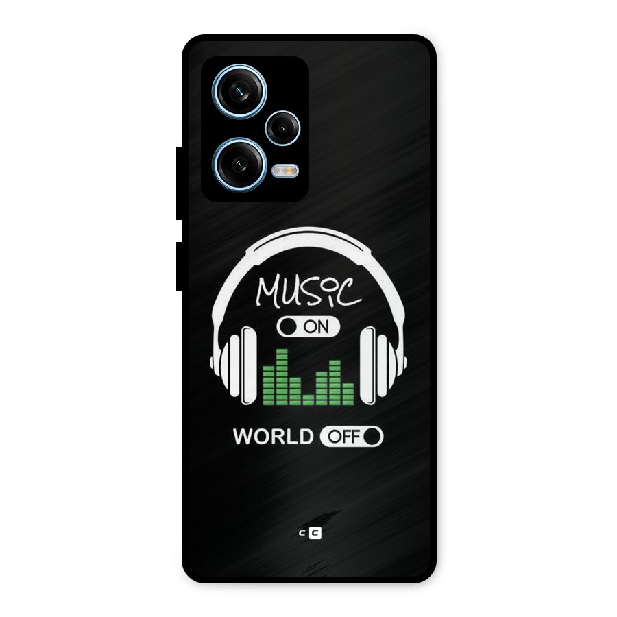 Music On World Off Metal Back Case for Redmi Note 12 Pro