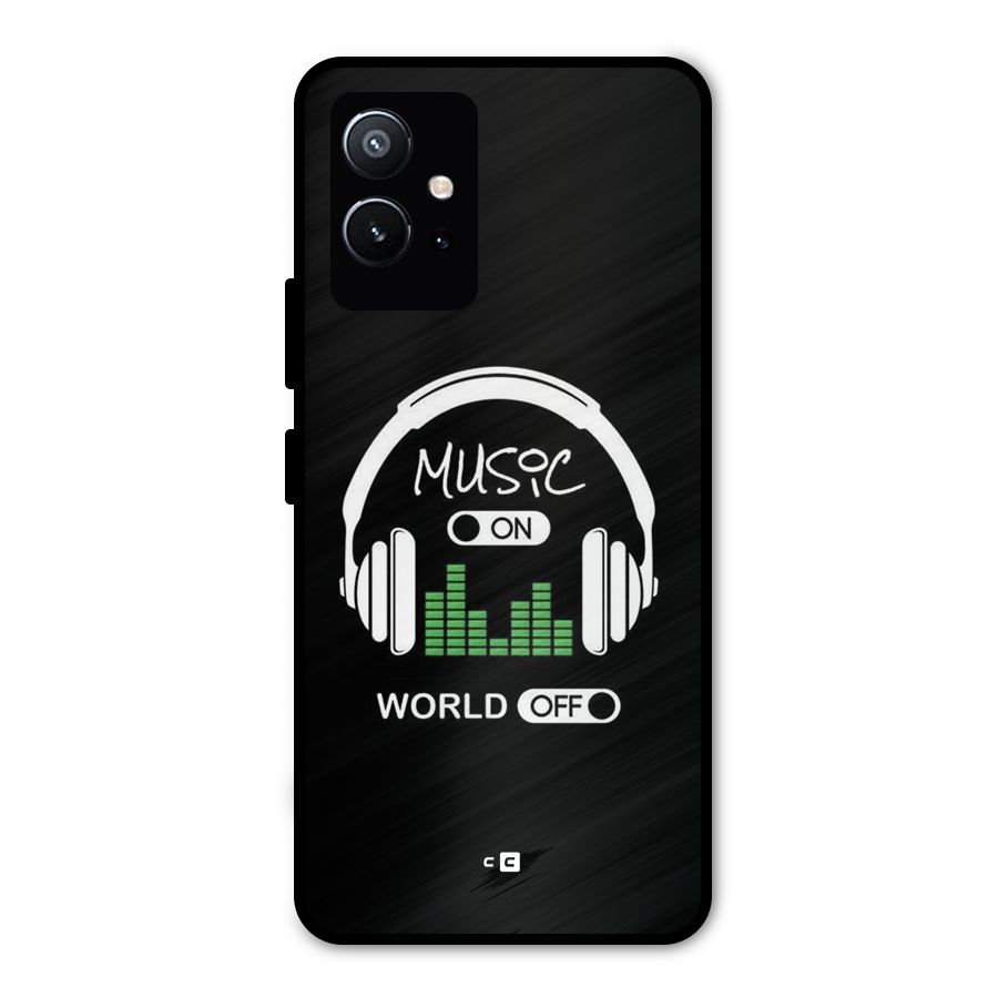 Music On World Off Metal Back Case for Vivo T1 5G
