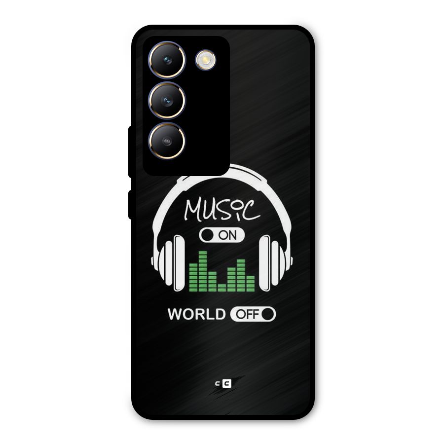 Music On World Off Metal Back Case for Vivo T3 5G