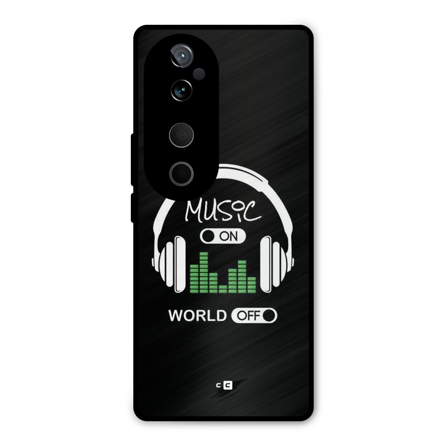 Music On World Off Metal Back Case for Vivo T3 Ultra