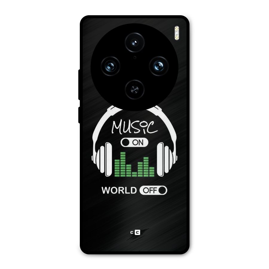 Music On World Off Metal Back Case for Vivo X100 Pro