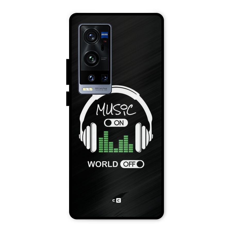 Music On World Off Metal Back Case for Vivo X60 Pro Plus