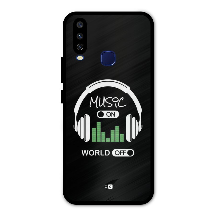 Music On World Off Metal Back Case for Vivo Y15
