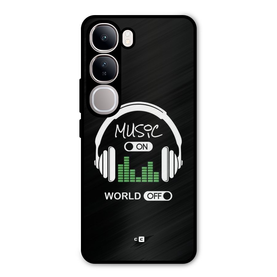 Music On World Off Metal Back Case for Vivo Y300