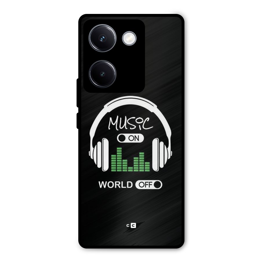 Music On World Off Metal Back Case for Vivo Y300 Plus