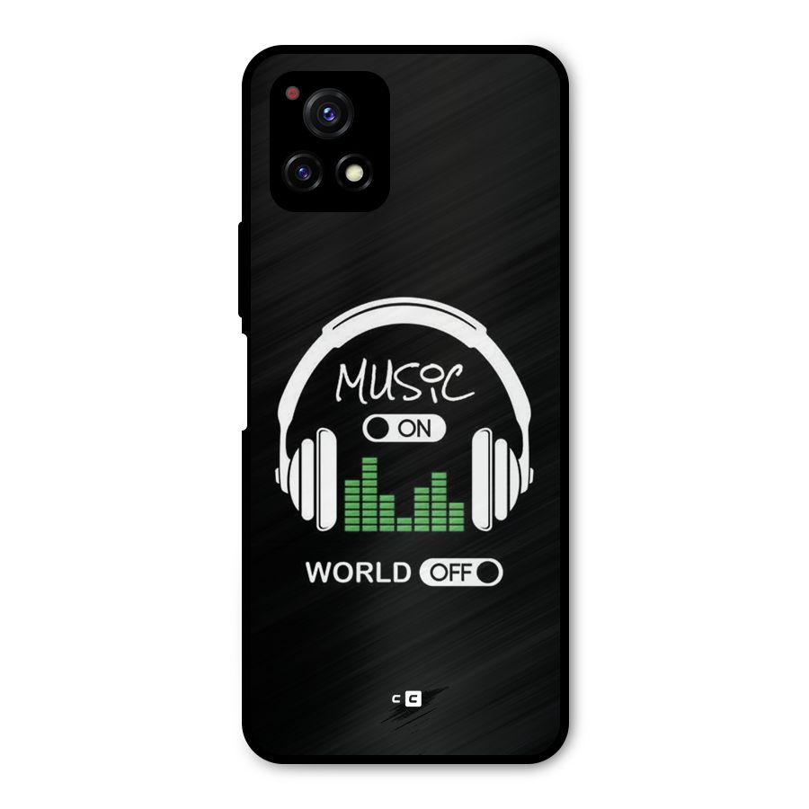 Music On World Off Metal Back Case for Vivo Y72 5G