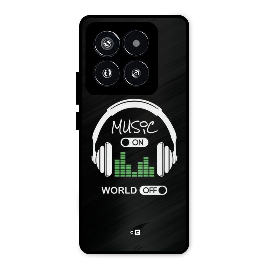 Music On World Off Metal Back Case for Xiaomi 14 Pro