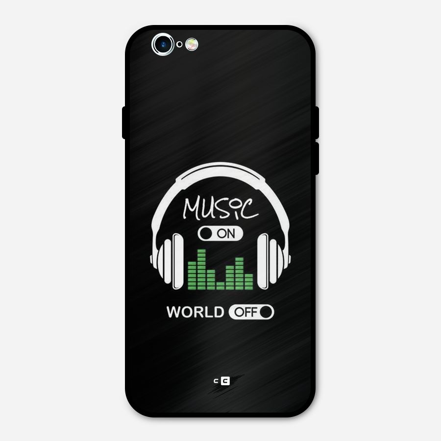 Music On World Off Metal Back Case for iPhone 6 6s