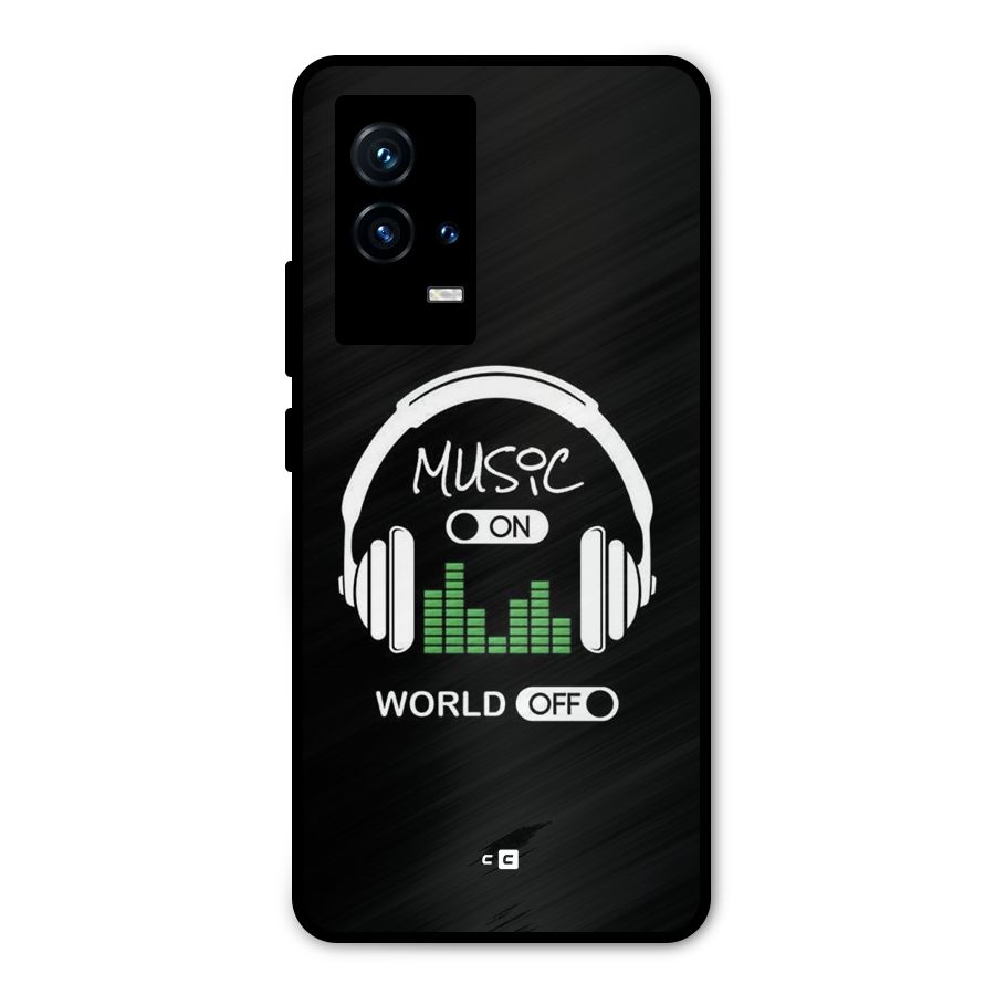 Music On World Off Metal Back Case for iQOO 9 5G