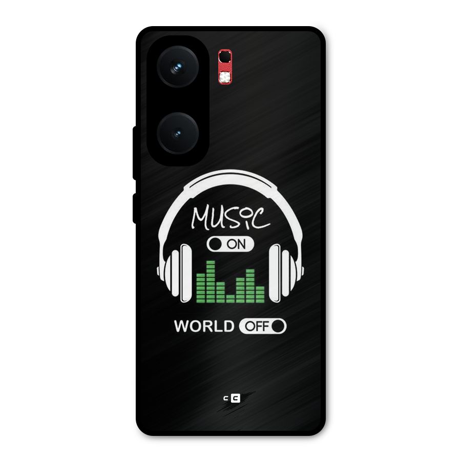 Music On World Off Metal Back Case for iQOO Neo 9 Pro
