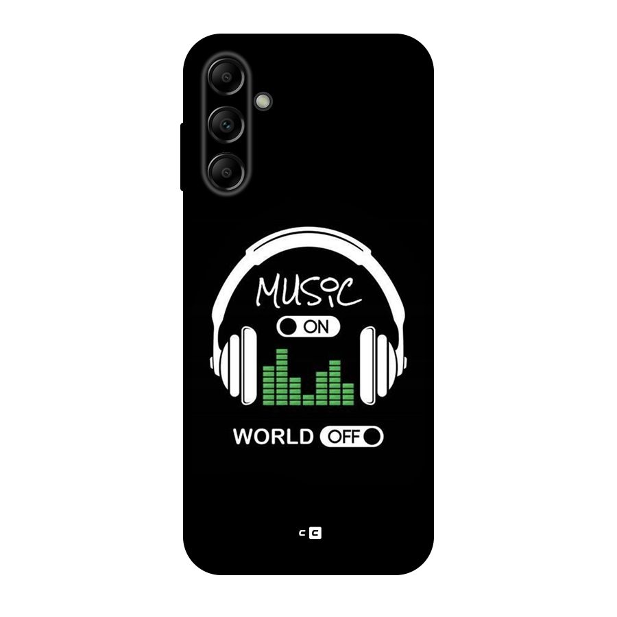 Music On World Off Original Polycarbonate Back Case for Galaxy A14 5G
