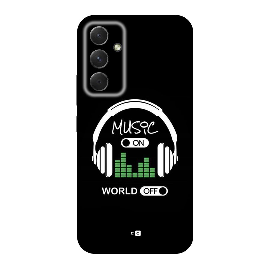 Music On World Off Original Polycarbonate Back Case for Galaxy A54