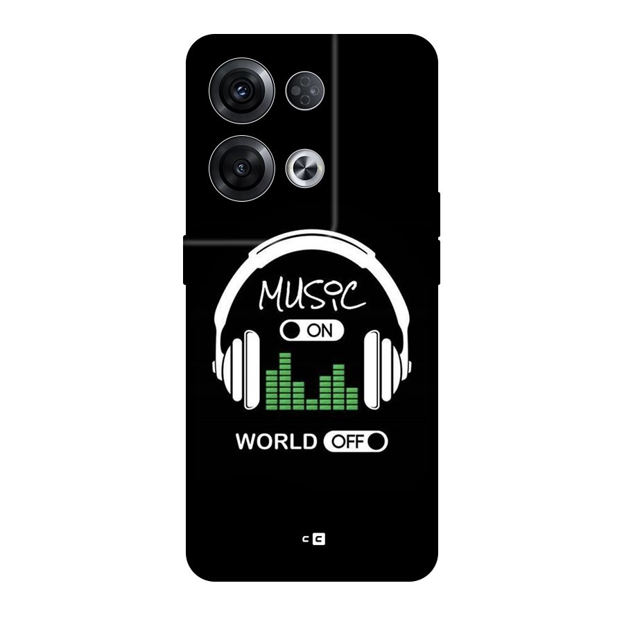 Music On World Off Original Polycarbonate Back Case for Oppo Reno8 Pro 5G