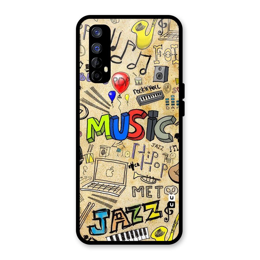 Music Pattern Glass Back Case for Realme 7