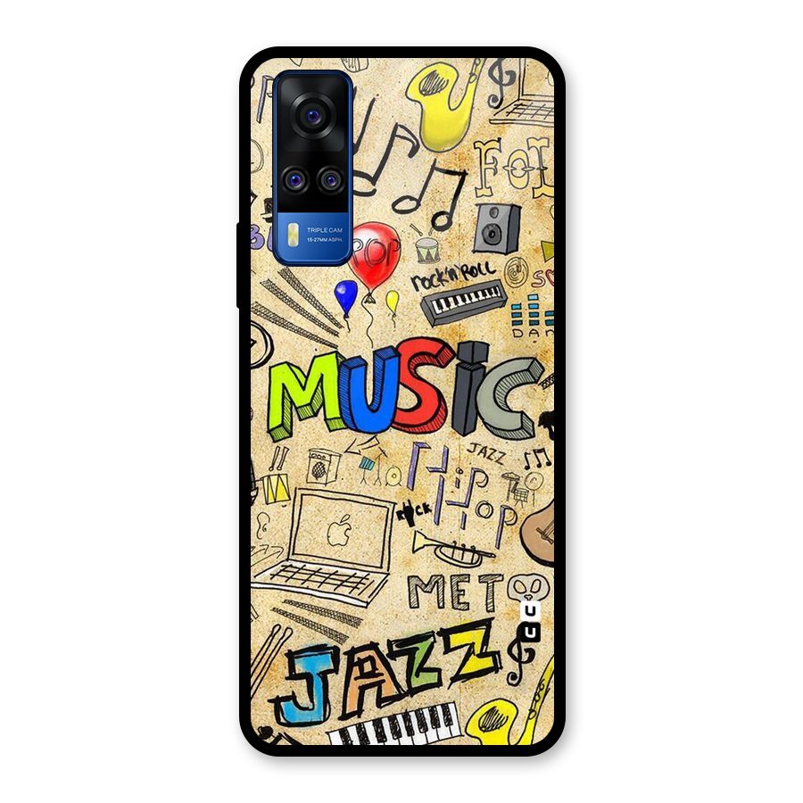 Music Pattern Glass Back Case for Vivo Y31