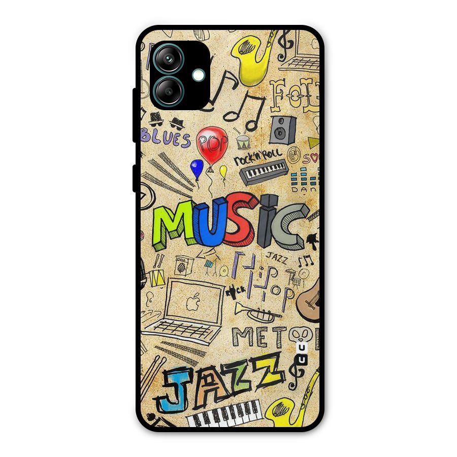 Music Pattern Metal Back Case for Galaxy A04