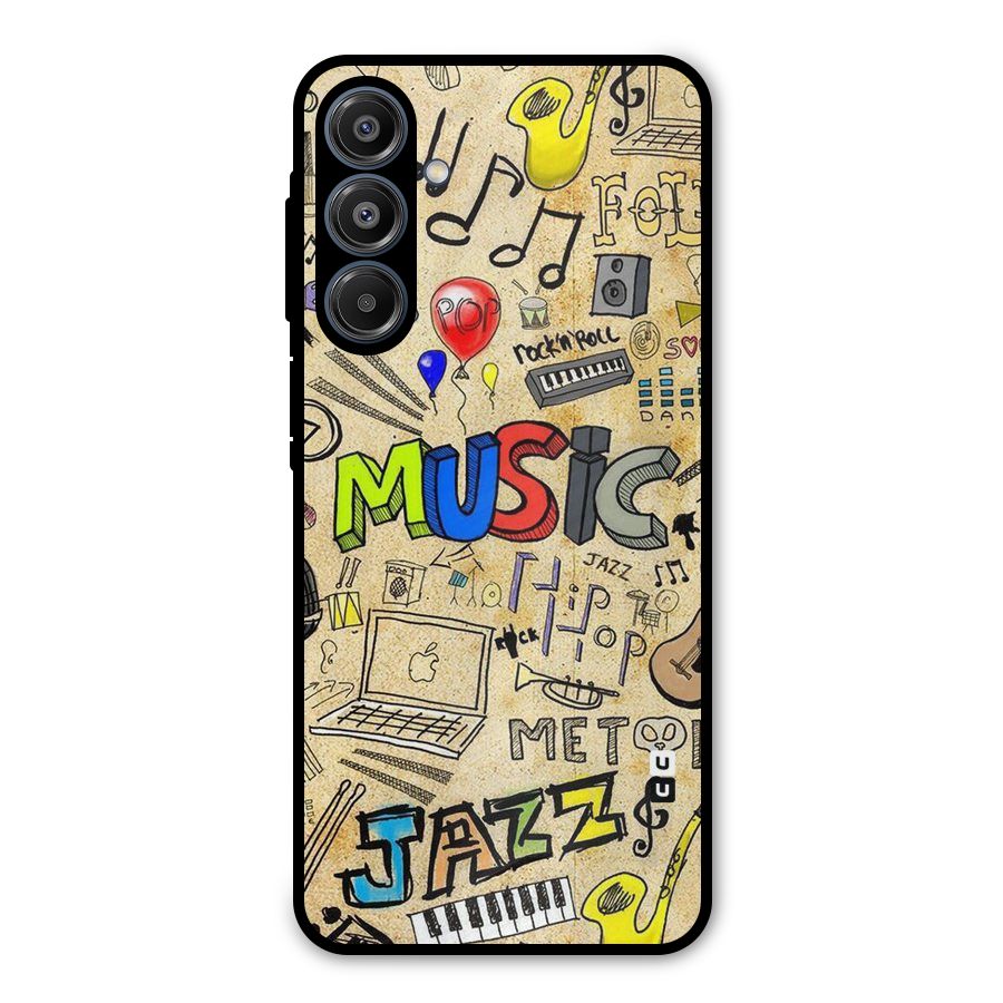 Music Pattern Metal Back Case for Galaxy A16 5G