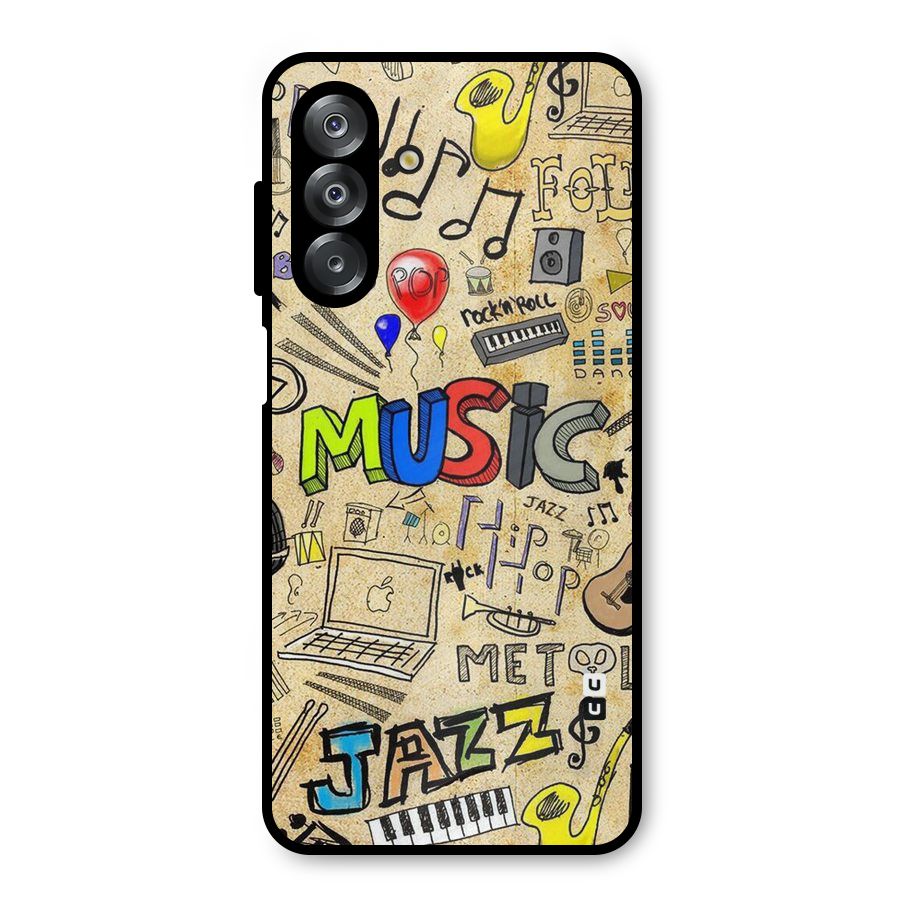 Music Pattern Metal Back Case for Galaxy A26