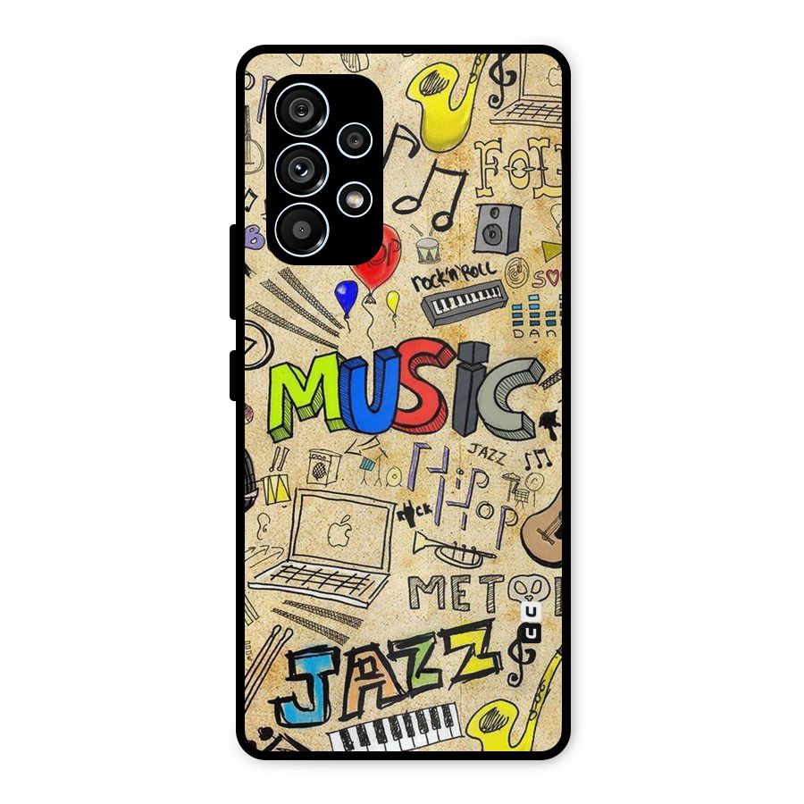Music Pattern Metal Back Case for Galaxy A53 5G