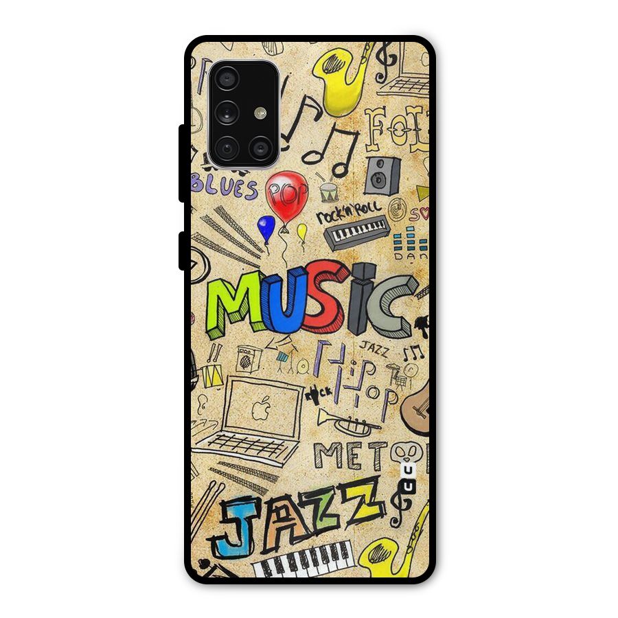 Music Pattern Metal Back Case for Galaxy A71