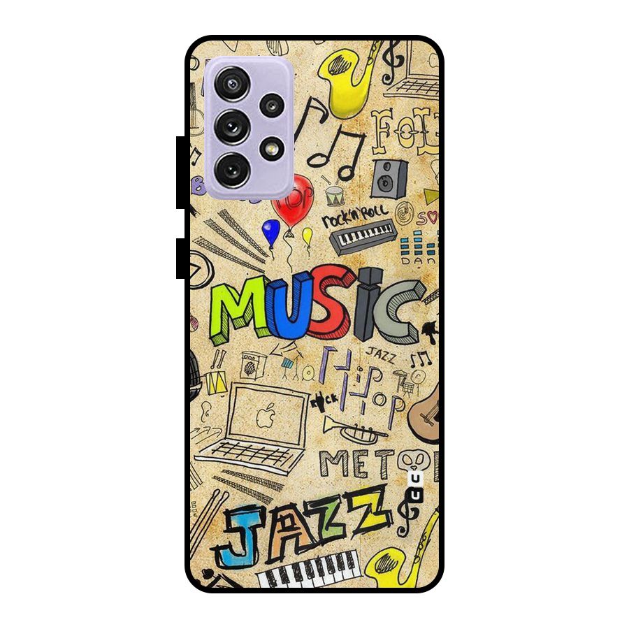 Music Pattern Metal Back Case for Galaxy A72