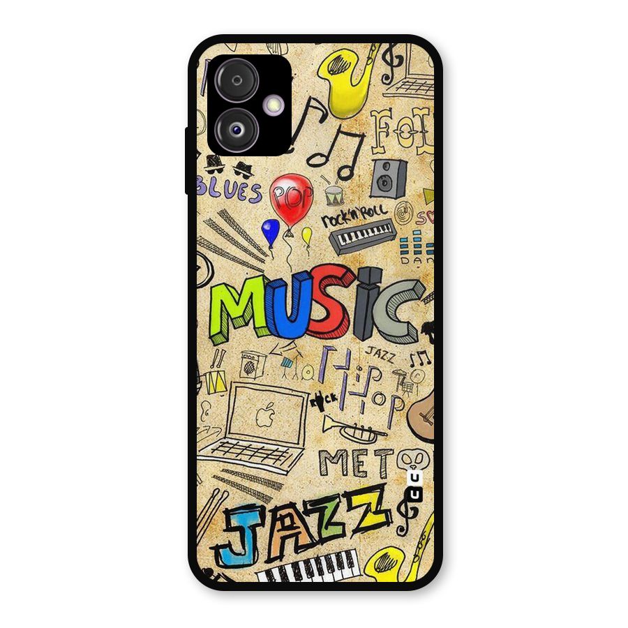 Music Pattern Metal Back Case for Galaxy F14