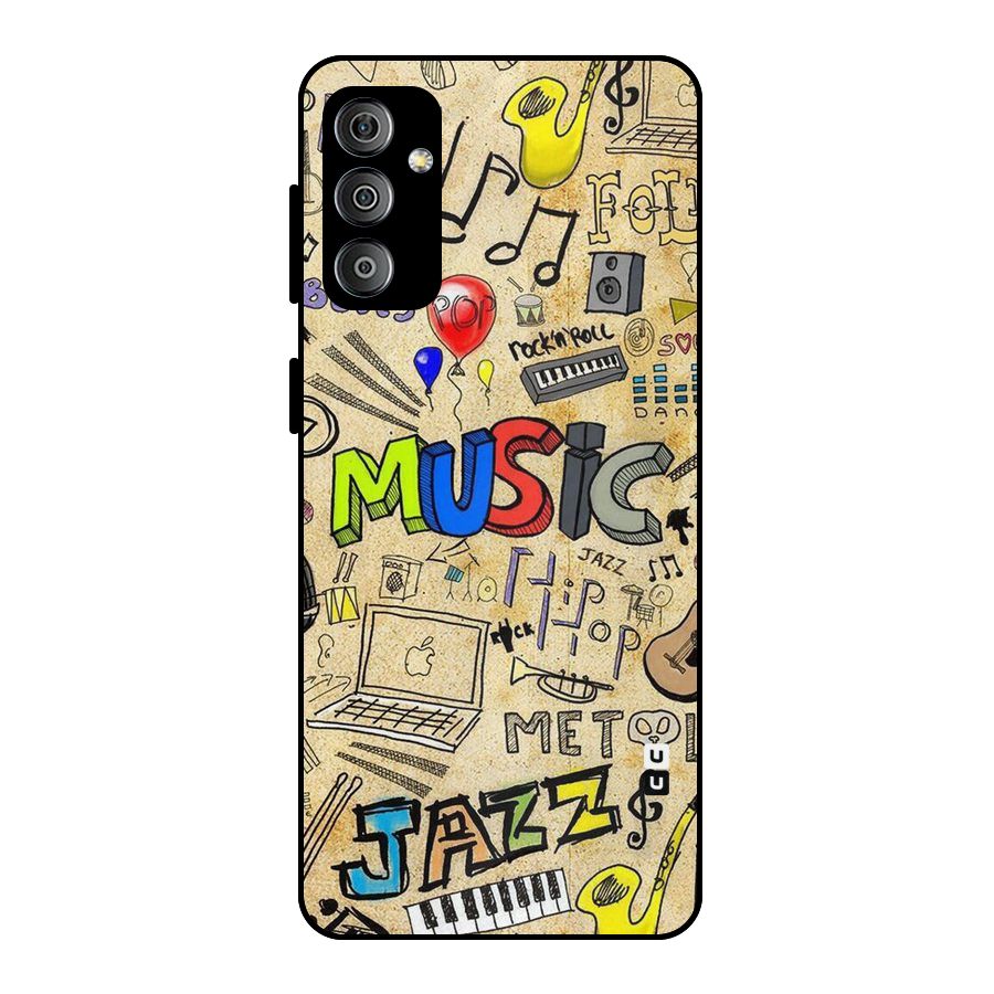 Music Pattern Metal Back Case for Galaxy F23