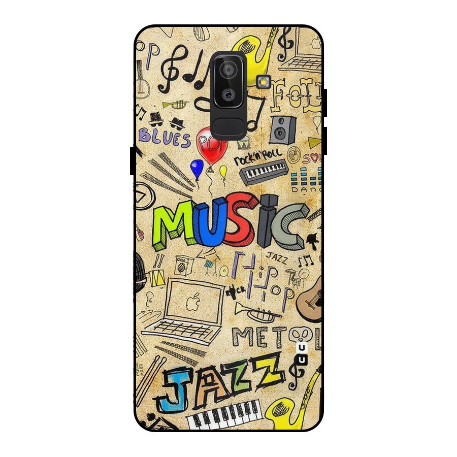 Music Pattern Metal Back Case for Galaxy J8