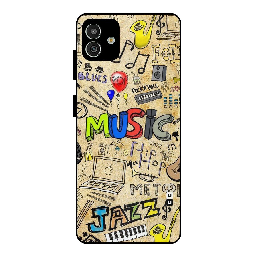 Music Pattern Metal Back Case for Galaxy M13 5G