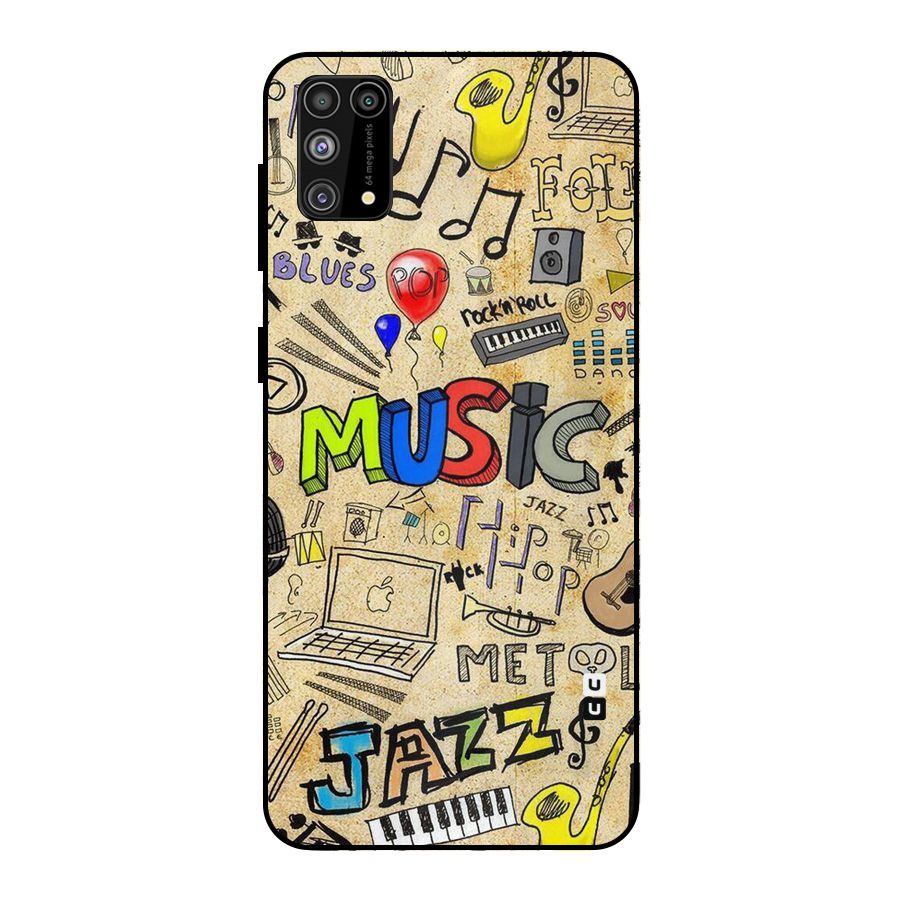 Music Pattern Metal Back Case for Galaxy M31