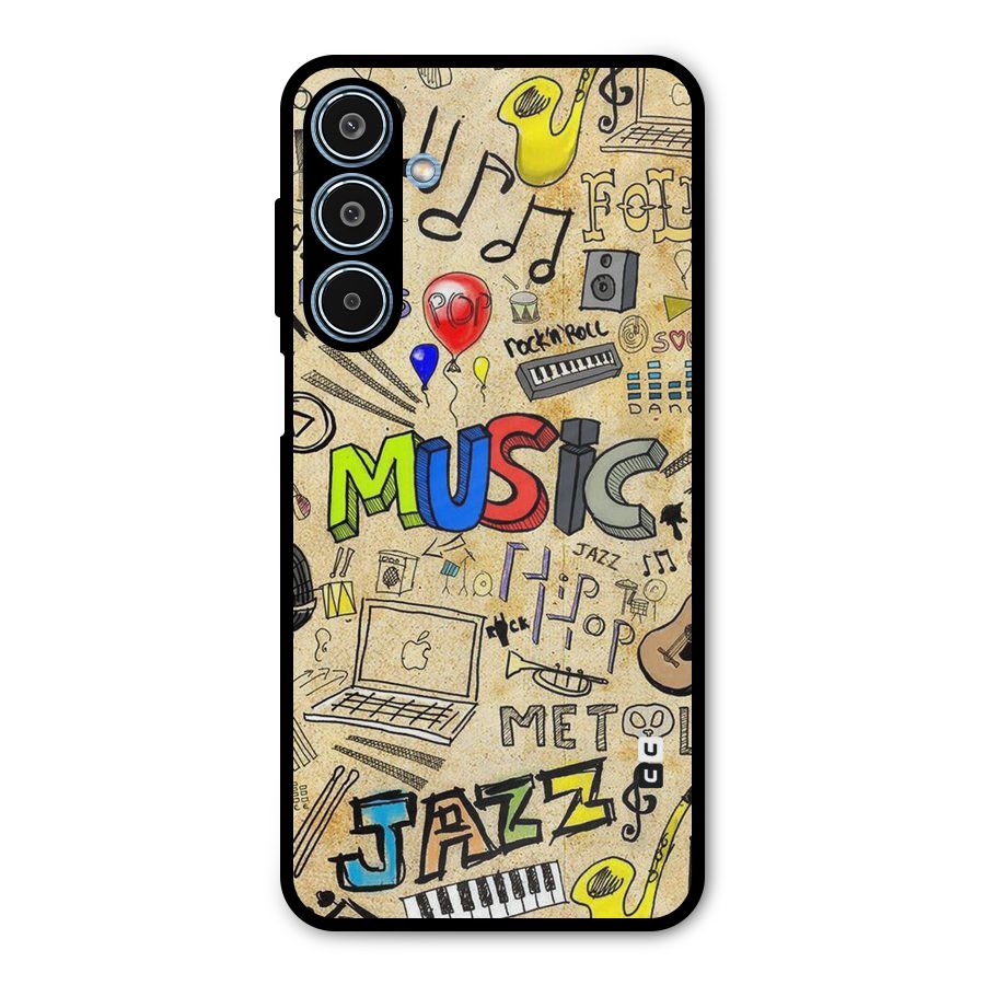 Music Pattern Metal Back Case for Galaxy M35