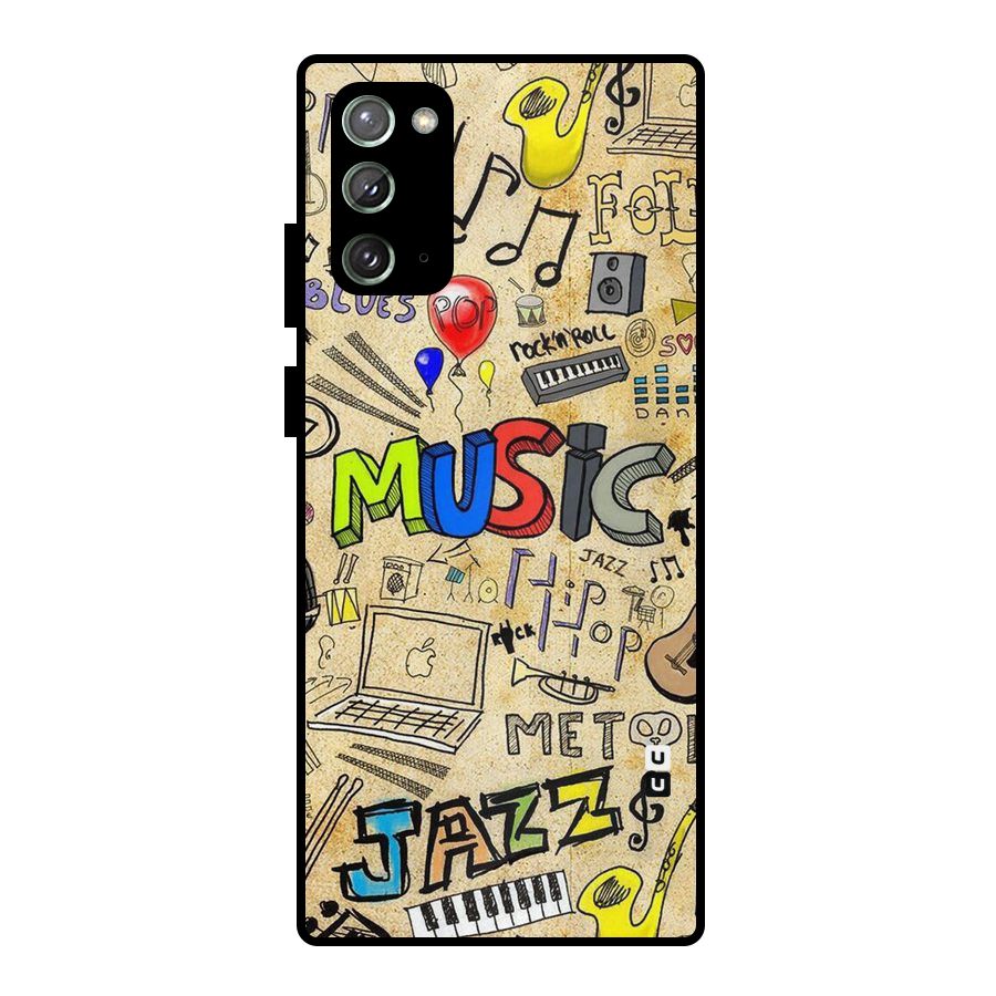 Music Pattern Metal Back Case for Galaxy Note 20