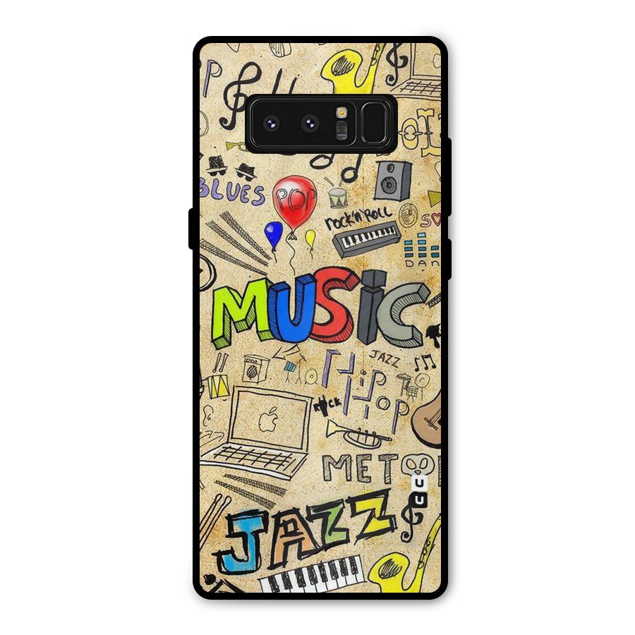 Music Pattern Metal Back Case for Galaxy Note 8
