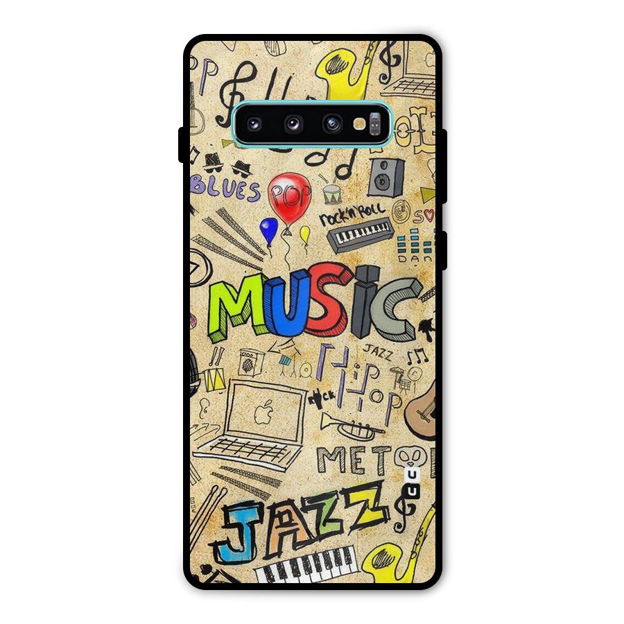 Music Pattern Metal Back Case for Galaxy S10 Plus