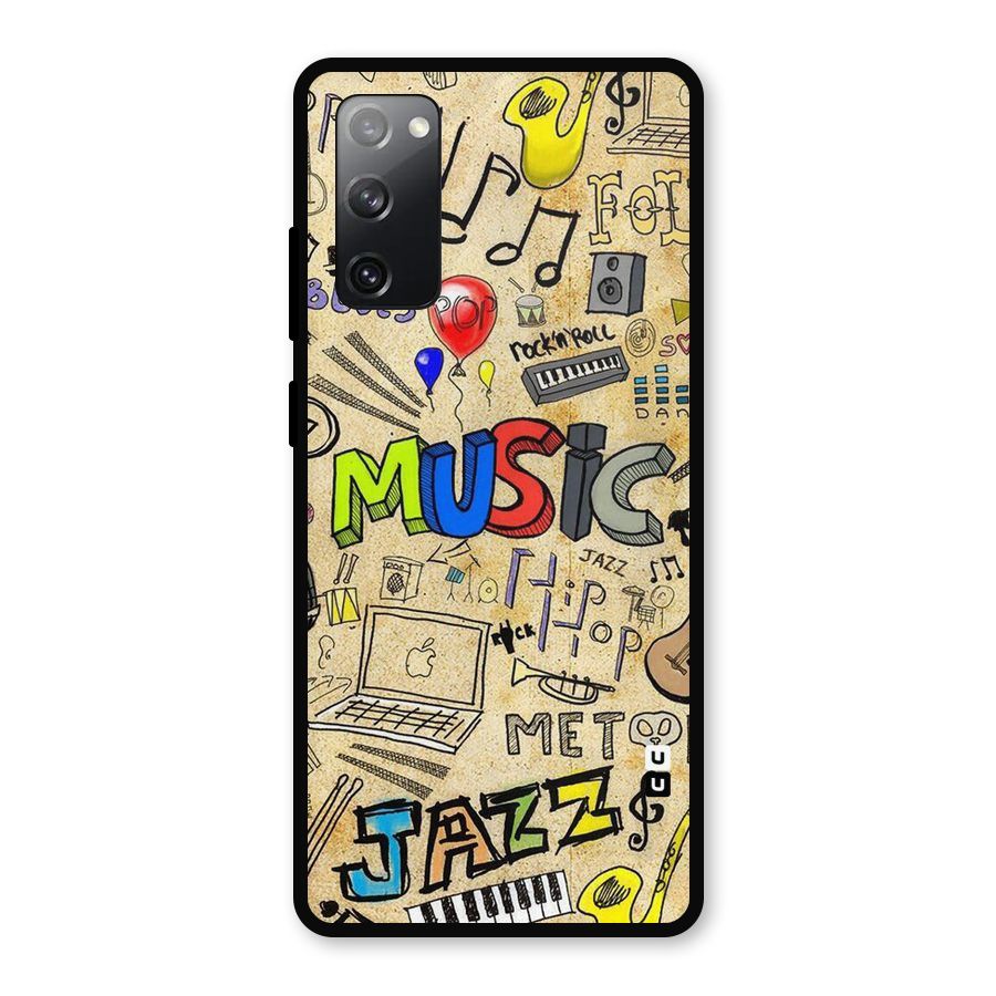 Music Pattern Metal Back Case for Galaxy S20 FE