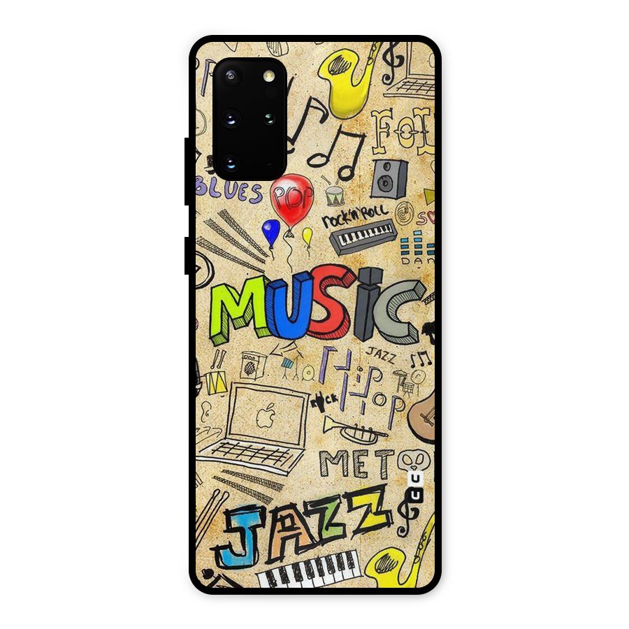 Music Pattern Metal Back Case for Galaxy S20 Plus