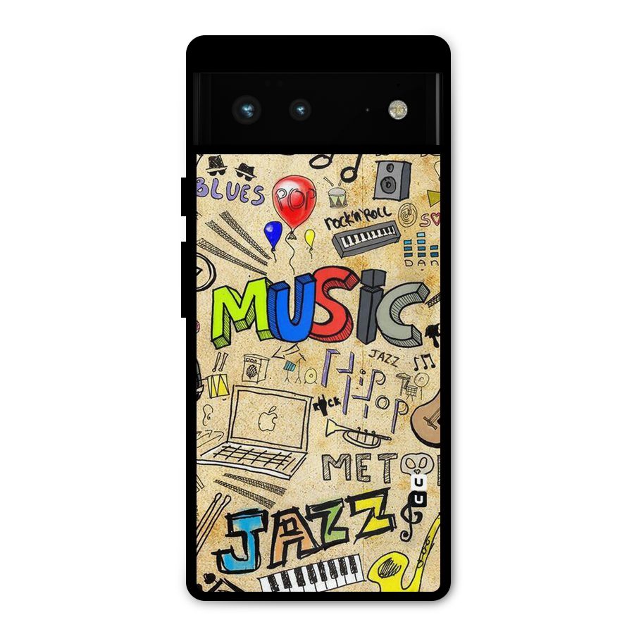 Music Pattern Metal Back Case for Google Pixel 6