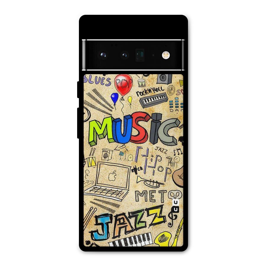 Music Pattern Metal Back Case for Google Pixel 6 Pro